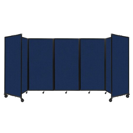 Versare Room Divider 360 Folding Portable Partition 14' x 6' Navy Blue Fabric 1172503
